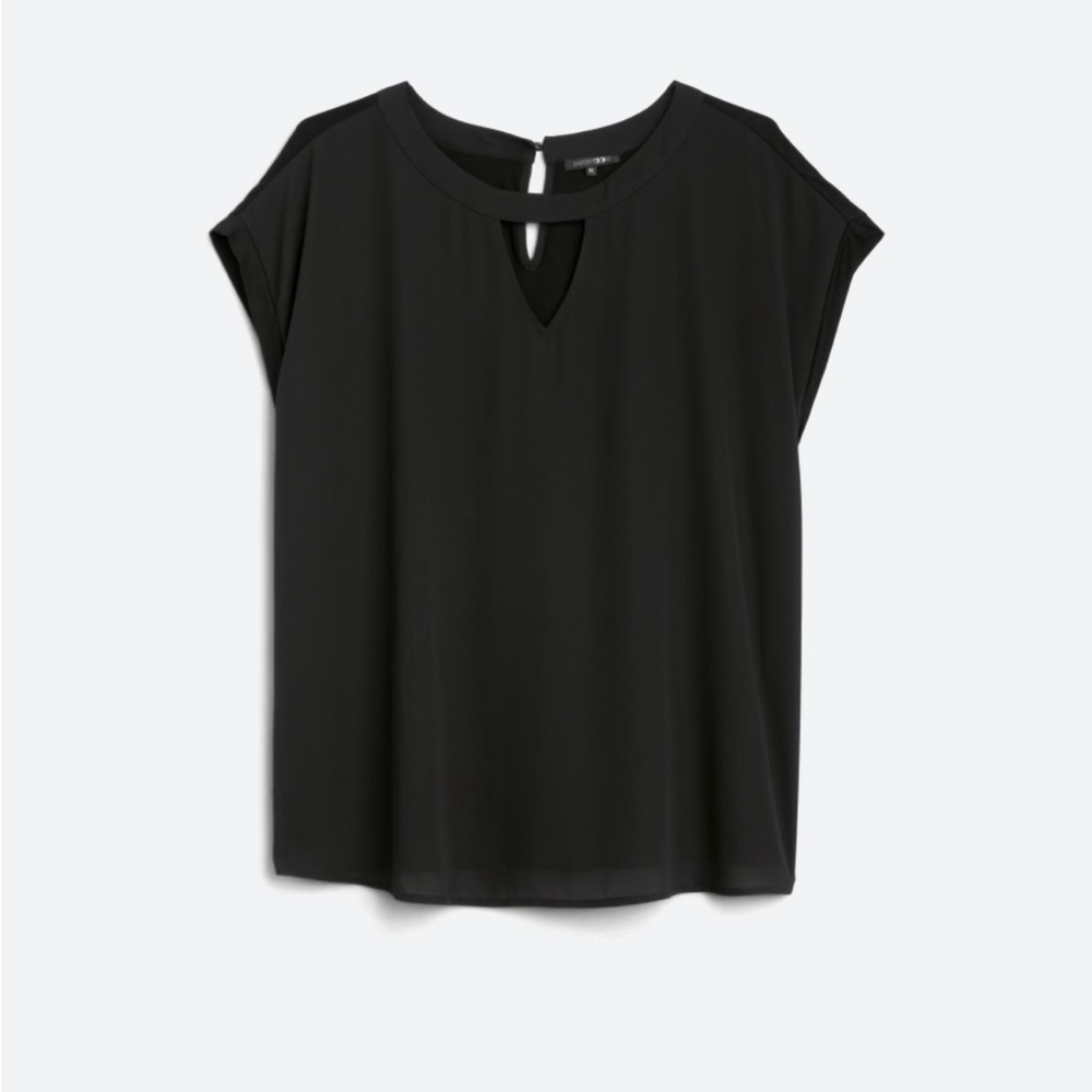 Reese Mixed Material Keyhole Top